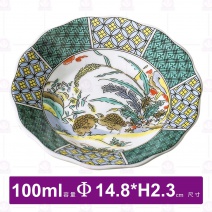 八角盤 鵪鶉草花(大) -Φ14.8xH2.3cm