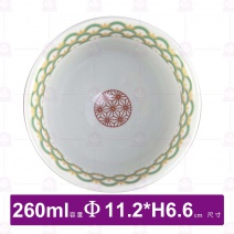 高角格子碗(彩錦什草)-Φ11.2xH6.6cm