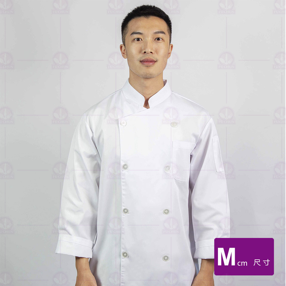 A103中山領雙排扣廚師服-長袖 M
