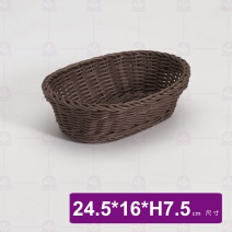 【CORTEX】橢圓形PP編織藤籃 深咖啡