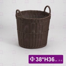 【CORTEX】圓形PP編織藤籃 深咖啡