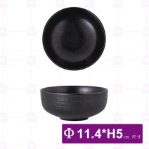 羅森織紋陶瓷4.5吋飯碗(黑)-Φ11xH5cm