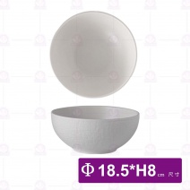 羅森織紋陶瓷7.5吋湯碗(白)-Φ18.5xH8cm