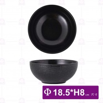 羅森織紋陶瓷7.5吋麵碗(黑)-Φ18.5xH8cm