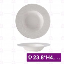 羅森織紋陶瓷9吋湯盤(白)-Φ23.8xH4cm