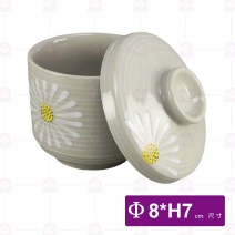 三島花茶碗蒸-Φ8xH7cm