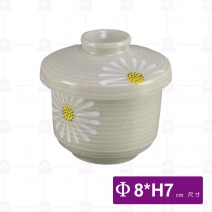 三島花茶碗蒸-Φ8xH7cm