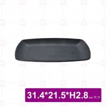 【台灣美耐】JW7312陶面長方橢圓盤 黑  (12入/盒)