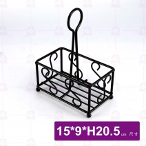 歐風式油醋罐提籃(黑)-15x9xH20.5cm