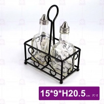 歐風式油醋罐提籃(黑)-15x9xH20.5cm