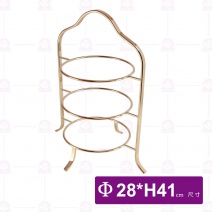 英式三層蛋糕盤架(金)-Φ28xH41cm