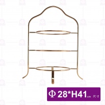 英式三層蛋糕盤架(金)-Φ28xH41cm