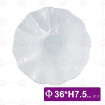 窯燒玻璃水荷圓盤-Φ36xH7.5cm