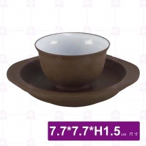 紫砂杯托-7.7x7.7xH1.5cm