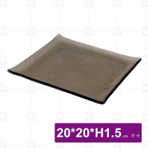 京都方皿(茶)-20x20xH1.5cm