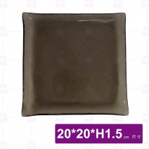京都方皿(茶)-20x20xH1.5cm