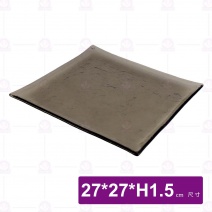 京都長皿(茶)-27x27xH1.5cm