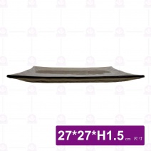 京都長皿(茶)-27x27xH1.5cm