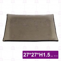 京都長皿(茶)-27x27xH1.5cm