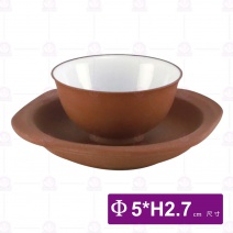 薄胎朱泥杯(內白)-Φ5xH2.7cm