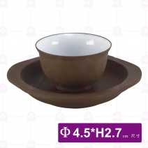 薄胎紫砂杯(內白)-Φ4.5xH2.7cm