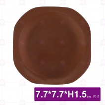 朱泥杯托-7.7x7.7xH1.5cm