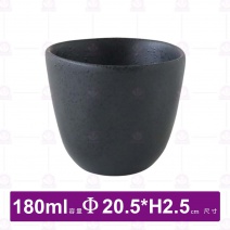 黑耀陶瓷湯吞杯(黑)-180ml
