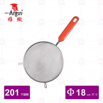 【雅緻Argus】#201紅柄濾網 6吋 細孔Φ18cm