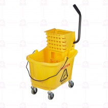 【Rubbermaid】拖把壓乾機組 黃/咖