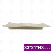 【HS】JA258 陶面條紋燒物盤 13吋-拉菲渲染(12入/盒)