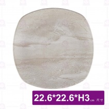 【HS】JA549 9吋陶面四方圓弧盤-拉菲渲染(12入/盒)