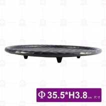 【HS】JR007陶面藤編圓盤14吋(黑)(6入/盒)