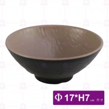 【HS】JQ1009陶面石紋圓碗7吋(內奶茶外黑)(12入/盒)