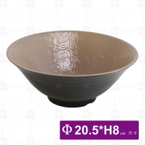 【HS】HS6606海螺拉麵碗8吋(內奶茶外黑)(6入/盒)