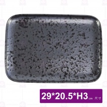 黑鑽噴點餐盤(寬)11吋-29x20.5xH3cm