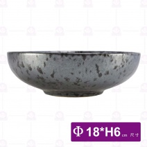 黑鑽噴點大肚碗7吋-Φ18xH6cm
