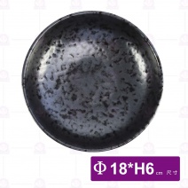黑鑽噴點大肚碗7吋-Φ18xH6cm