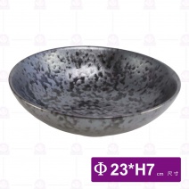 黑鑽噴點中式碗公9吋-Φ23xH7cm