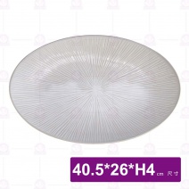 白鈞櫻花之戀橢圓西餐盤16吋-40.5x26xH4cm