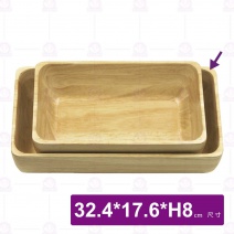 【菊川本味】機洗橡膠木碟-32.4x17.6xH8cm