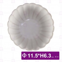 菊花深碗窯變白4.5吋-Φ11.5xH6.3cm