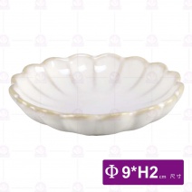 菊花碟窯變白3.5吋-Φ9xH2cm