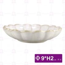 菊花碟窯變白3.5吋-Φ9xH2cm