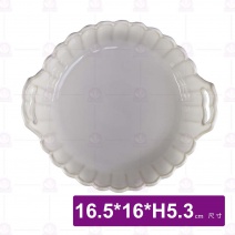 菊花雙耳碗窯變白6.25吋-16.5x16xH5.3cm