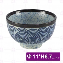 4.5吋日式浪紋飯碗-Φ11xH6.7cm