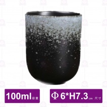 手作陶窯變日式小茶杯(漸層黑)-110ml