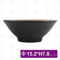 【HS】JQ1007 陶面悠雅湯碗(內奶茶色外黑)(12入/盒)