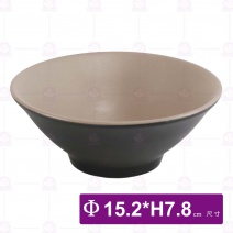 【HS】JQ1007 陶面悠雅湯碗(內奶茶色外黑)(12入/盒)