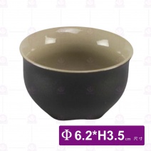 五頂杯(陶)(黑)-Φ6.2xH3.5cm