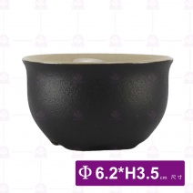 五頂杯(陶)(黑)-Φ6.2xH3.5cm